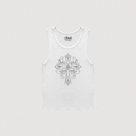 "CRUCIFIX" RIBBED TANK