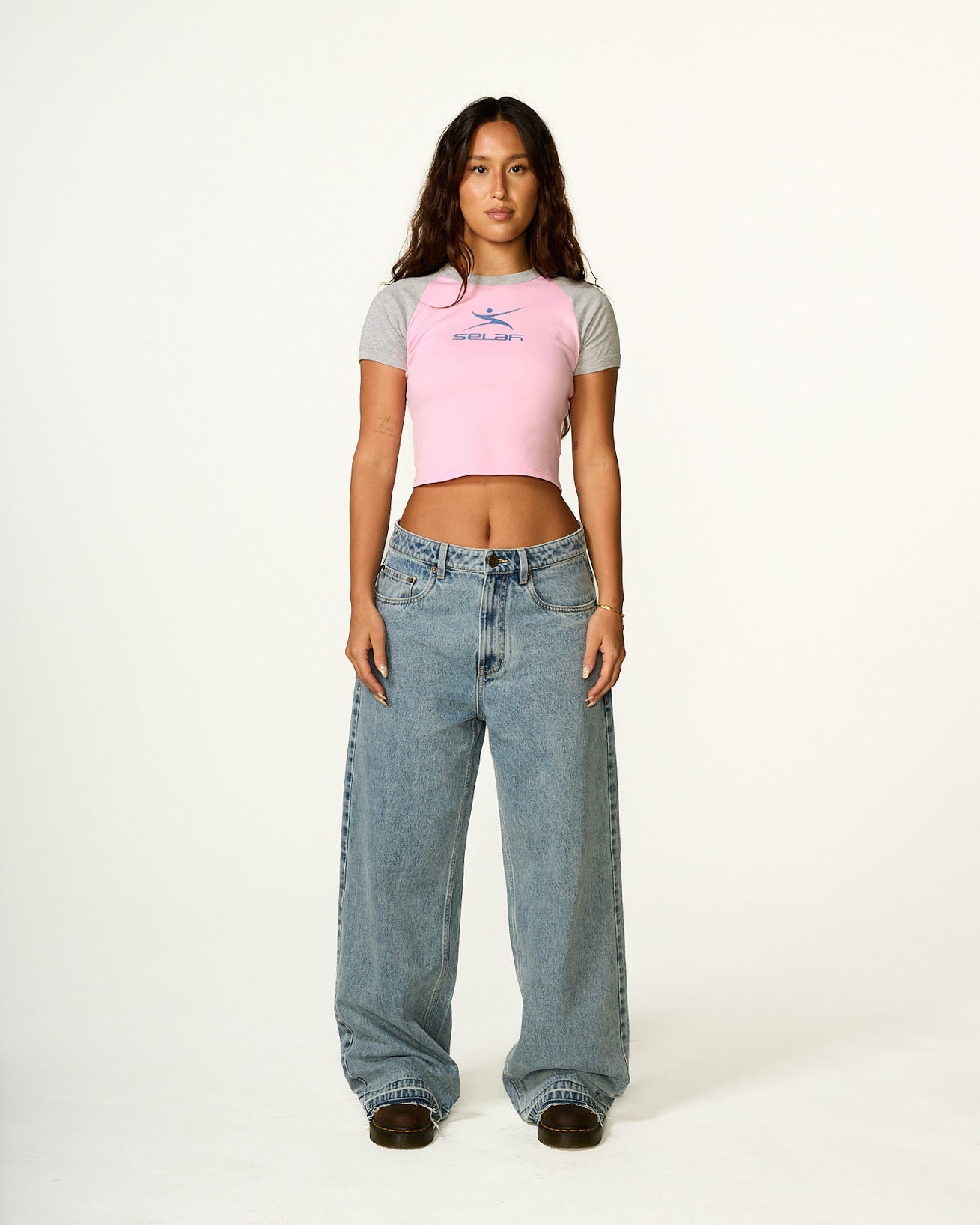 "LOGO" RELEASED HEM DENIM