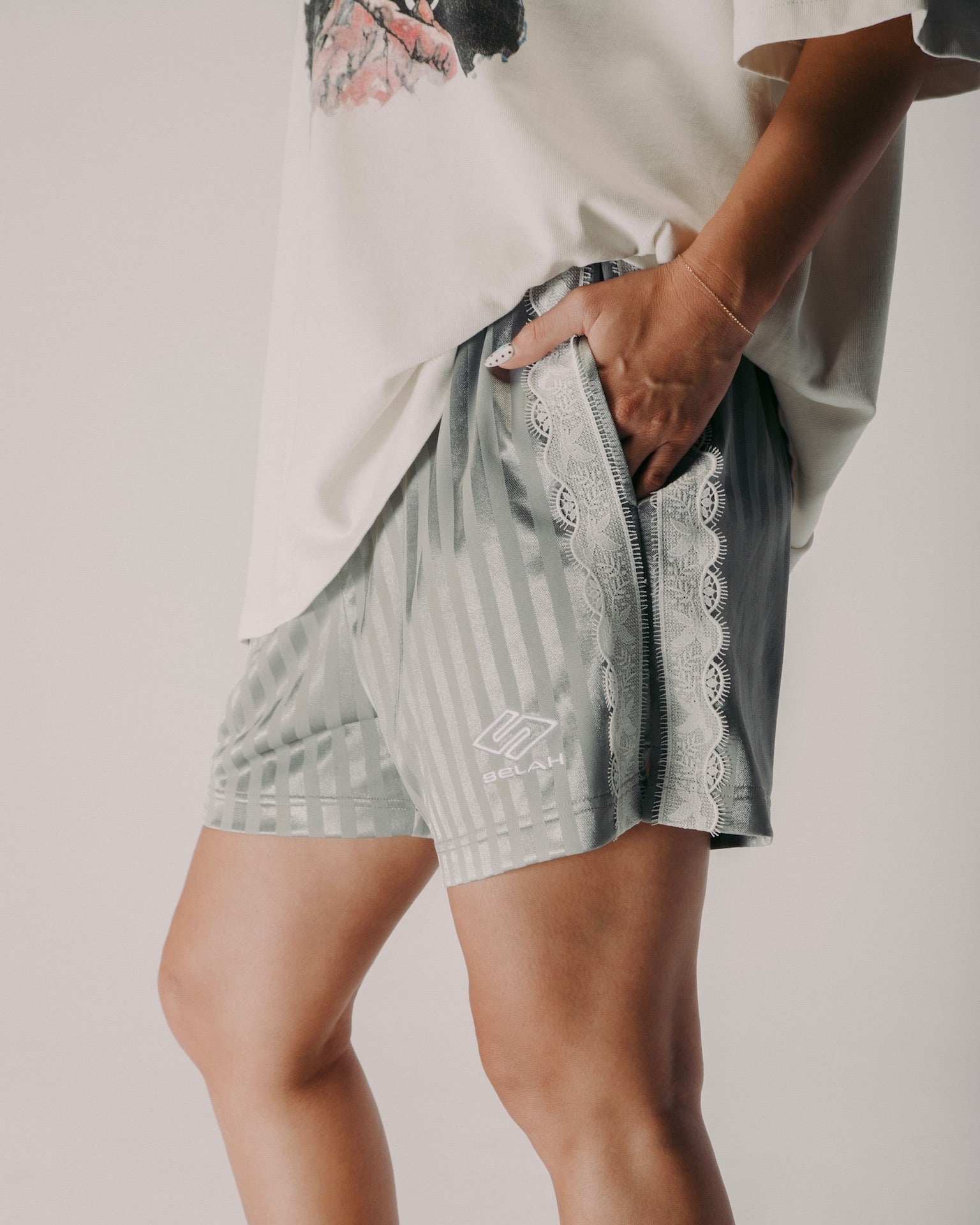 "ATHLETICA" LACE SOCCER SHORTS