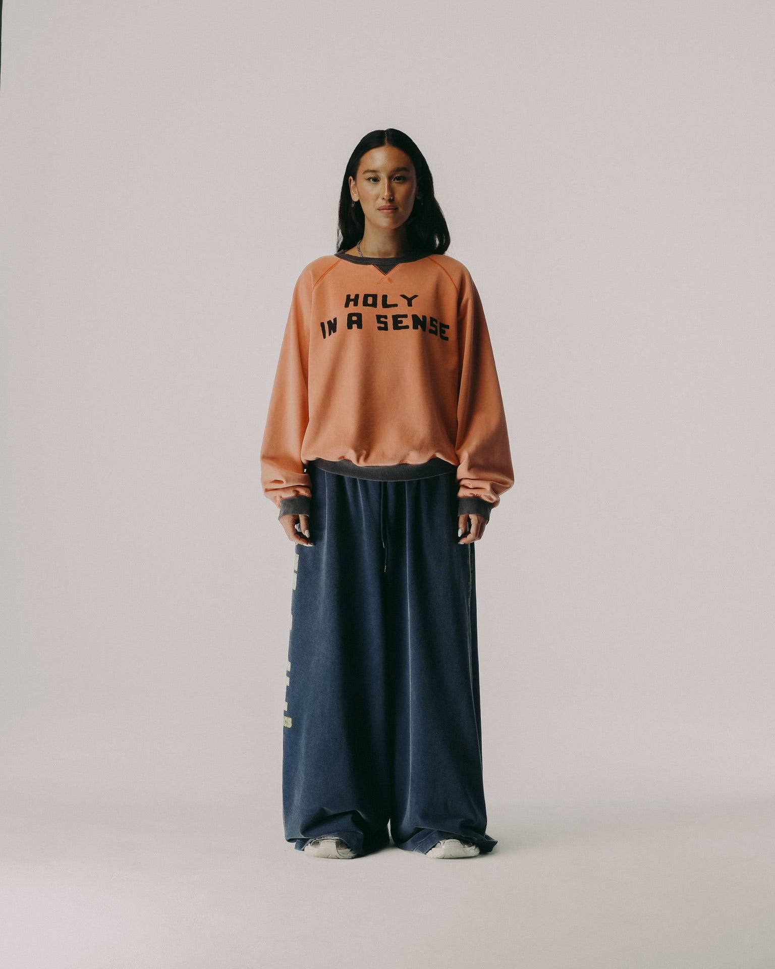 "HOLY IN A SENSE" 50'S RAGLAN CREWNECK