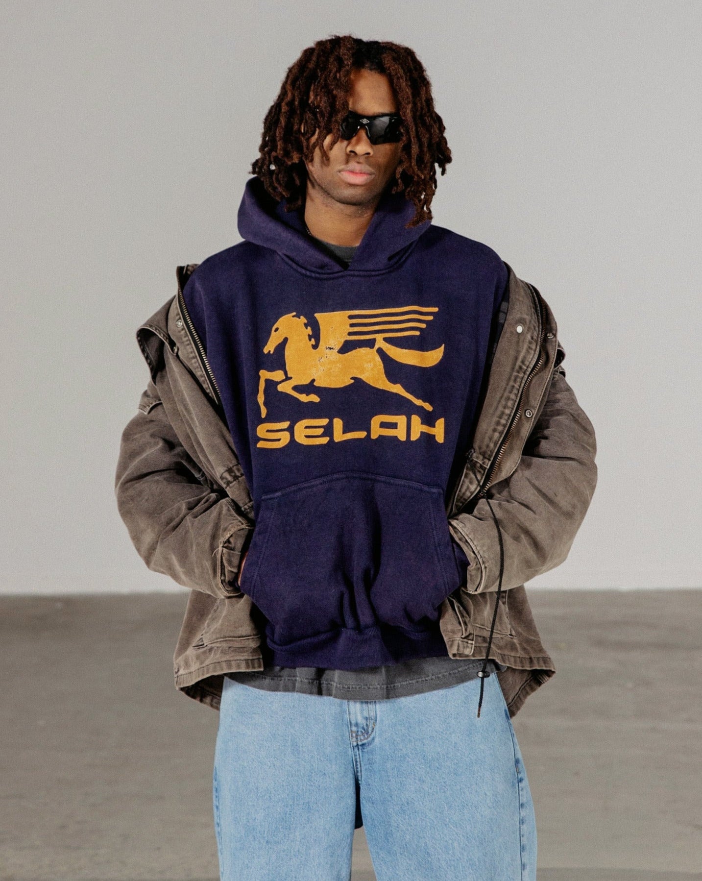 "PEGASUS" SUN-FADED HOODIE