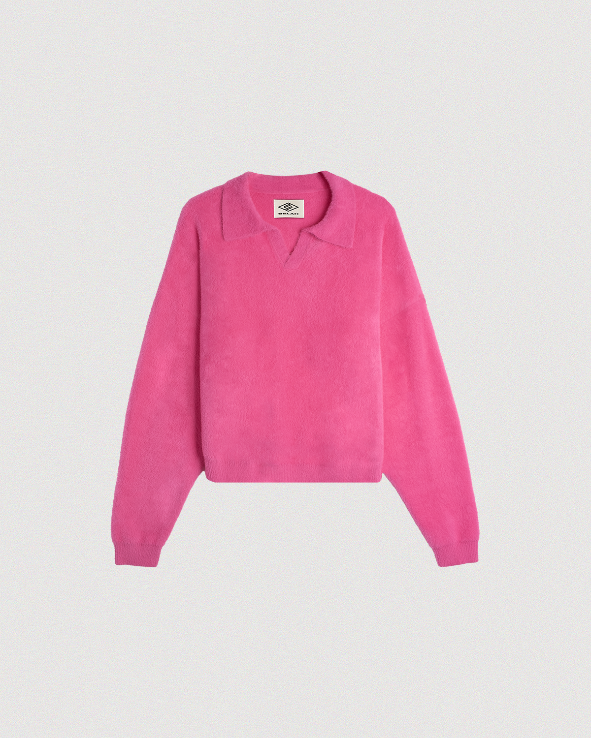 "FUCHSIA" COLLARED KNIT SWEATER