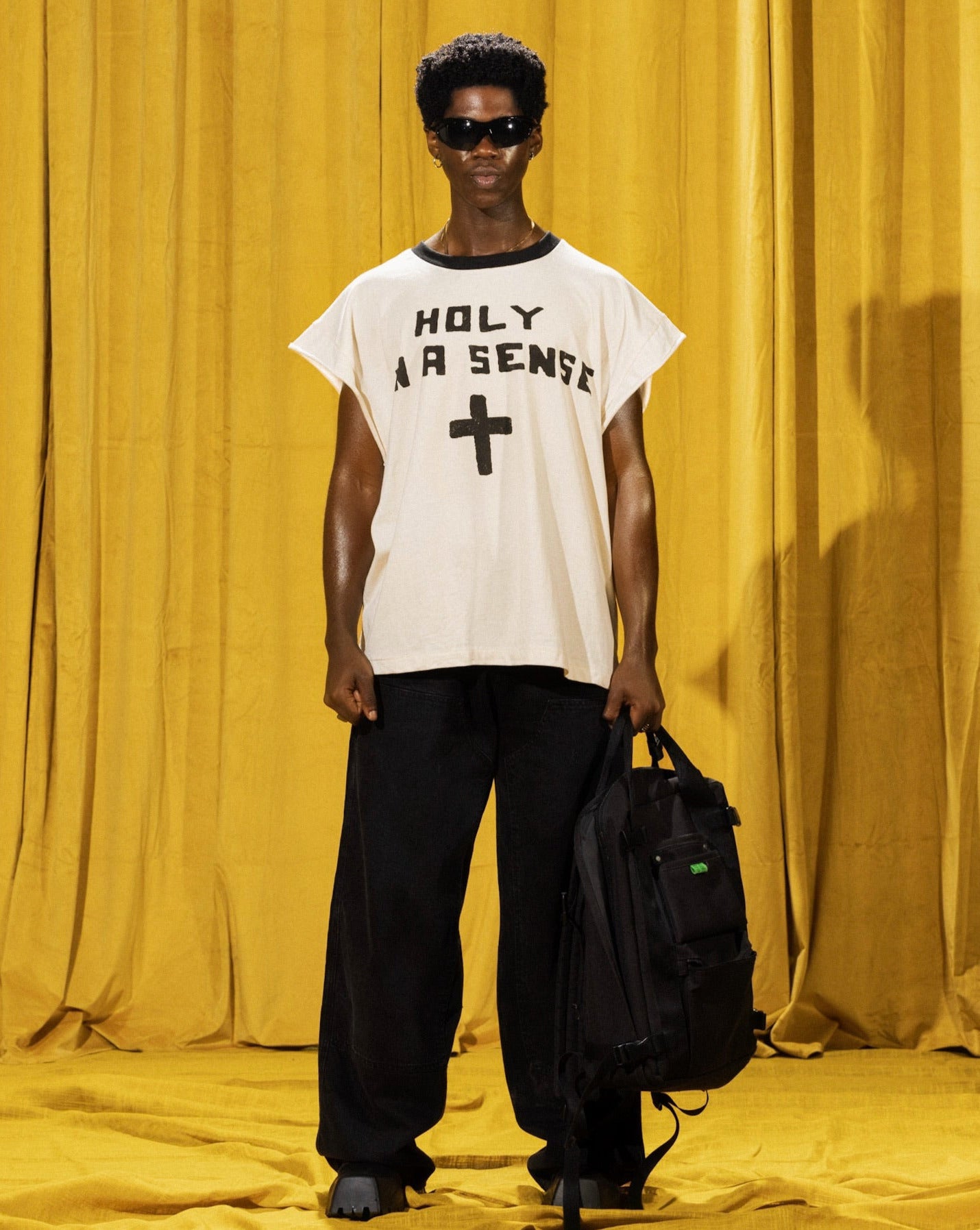"HOLY IN A SENSE" CUT OFF TEE
