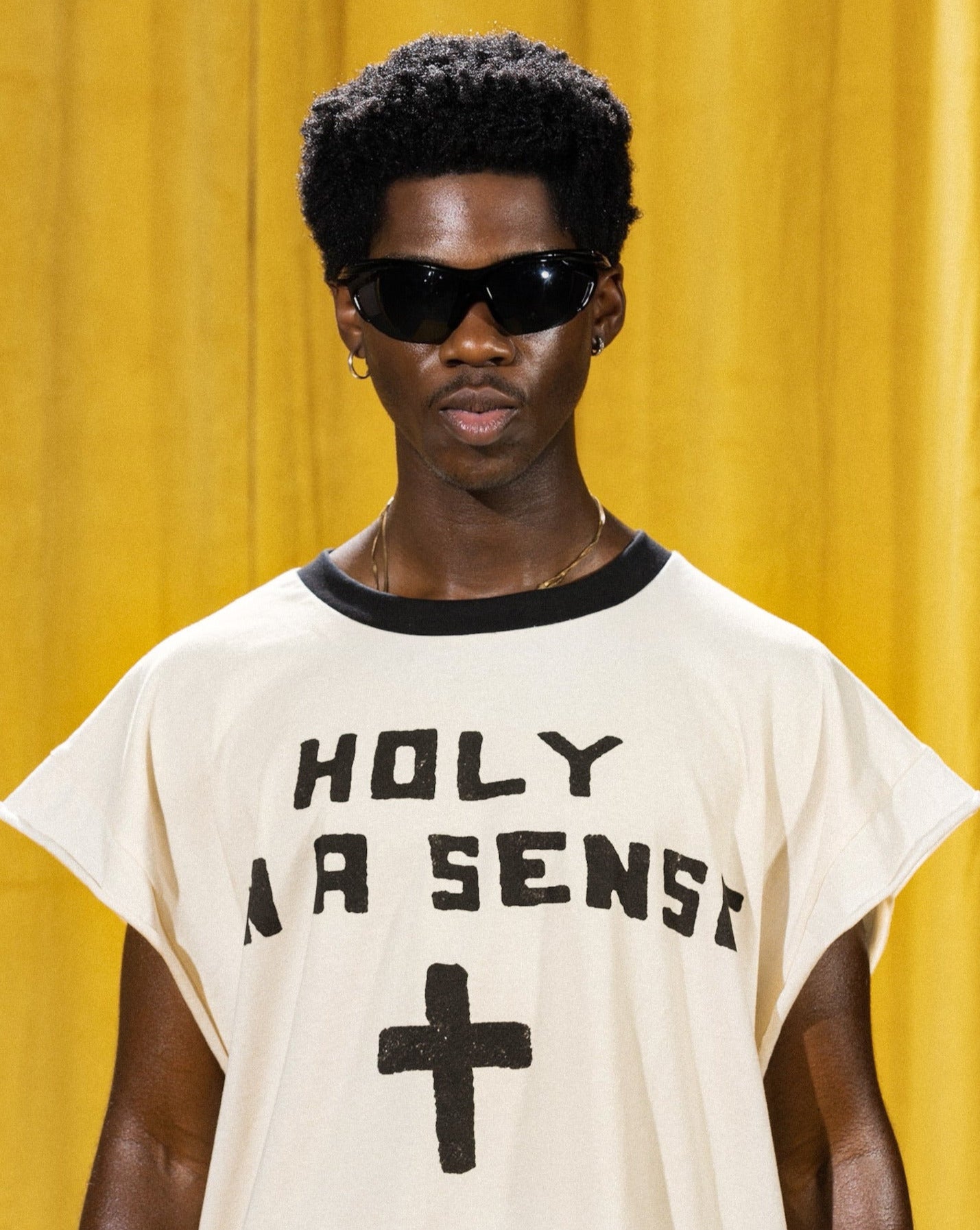 "HOLY IN A SENSE" CUT OFF TEE
