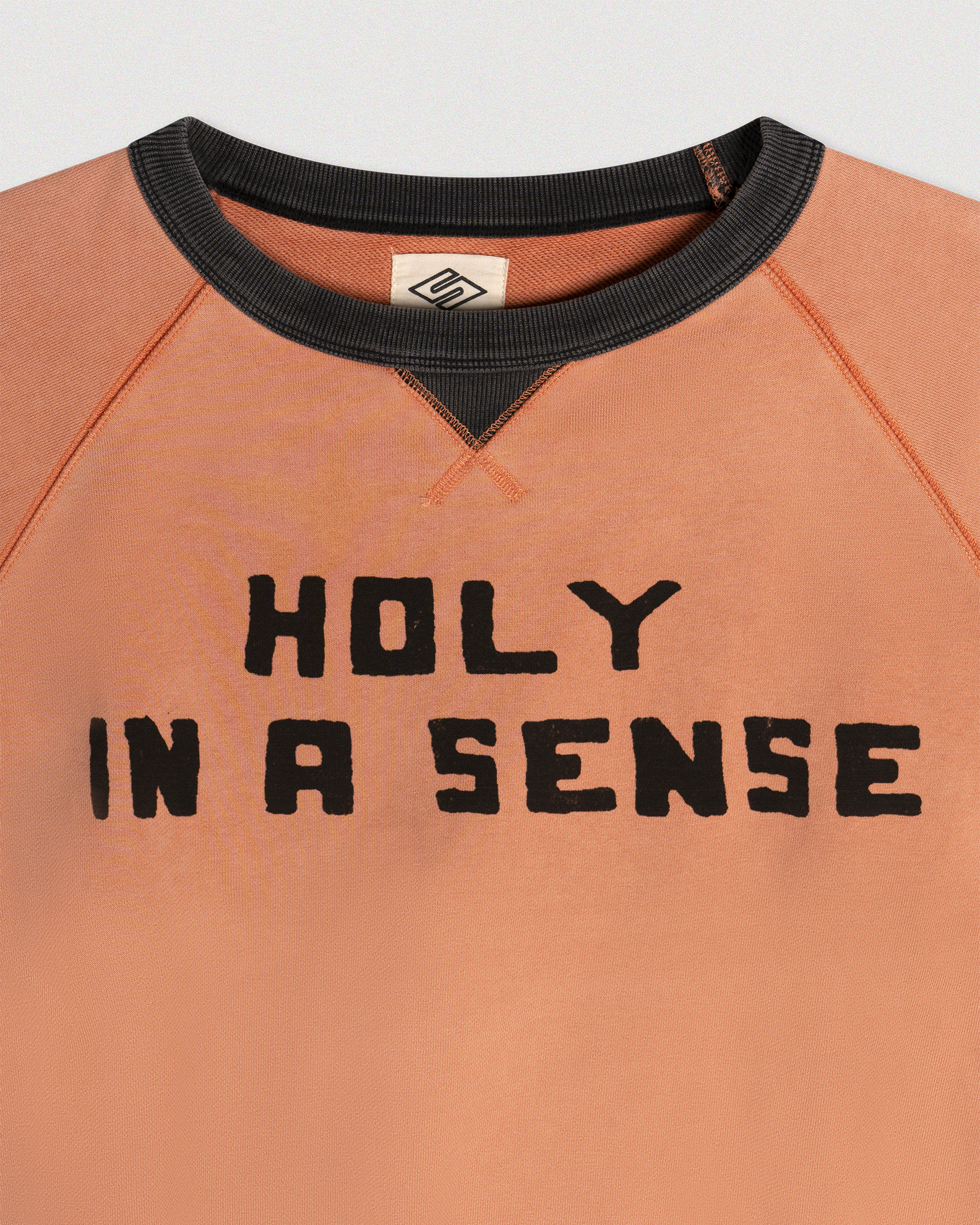 "HOLY IN A SENSE" 50'S RAGLAN CREWNECK