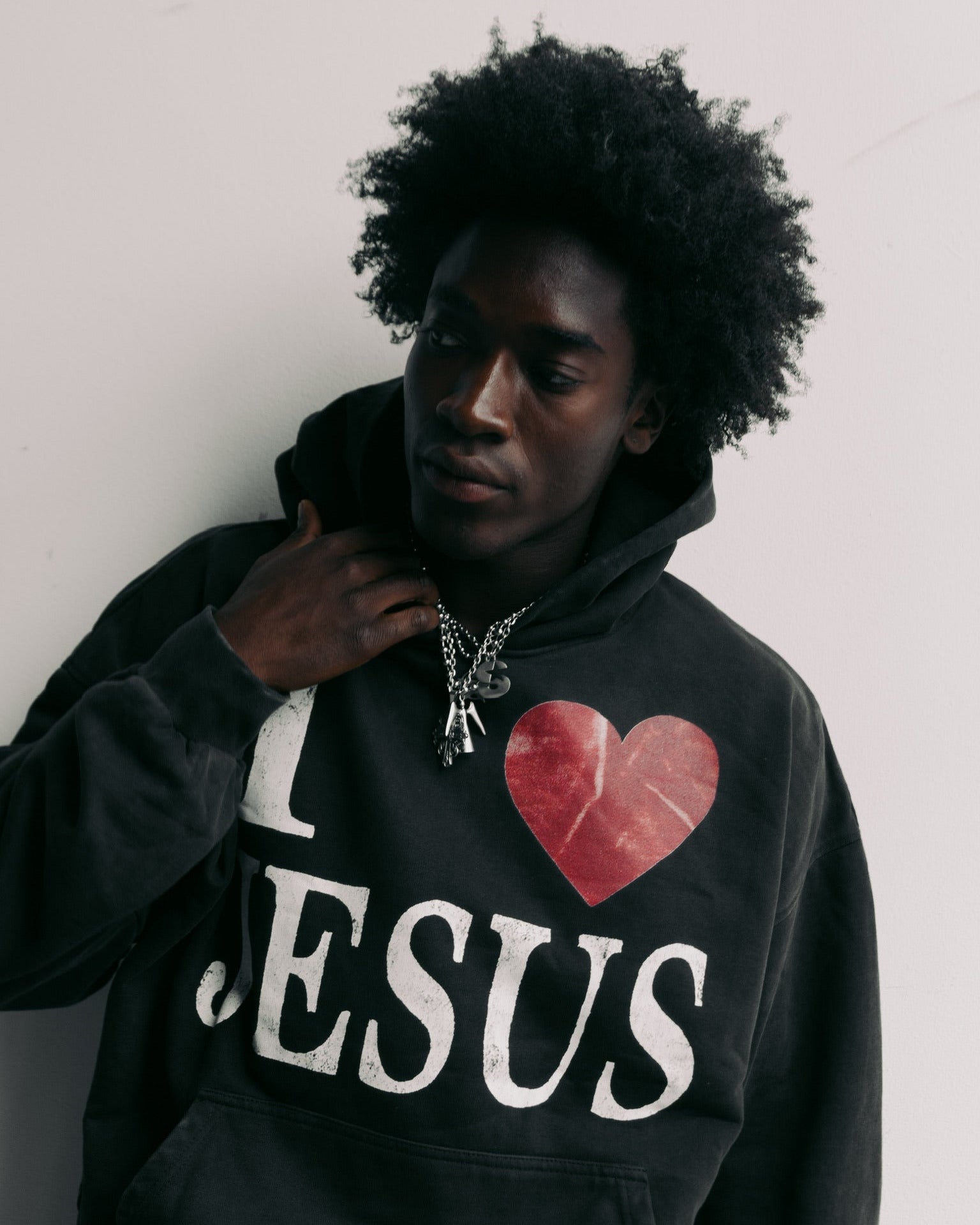"I LOVE JESUS" SUN-FADED HOODIE