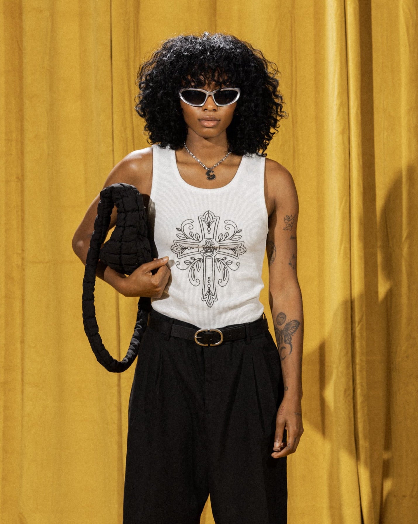 "CRUCIFIX" RIBBED TANK