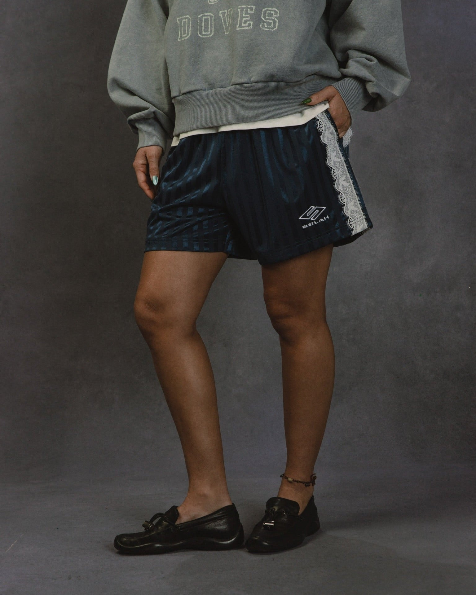 "ATHLETICA" LACE SOCCER SHORTS