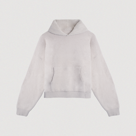 "SLATE" MOHAIR KNIT HOODIE