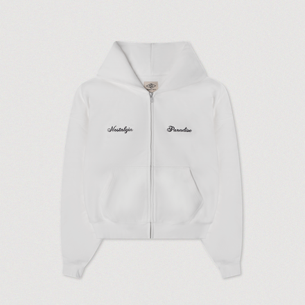 "PARADISE" CROPPED ZIP HOODIE