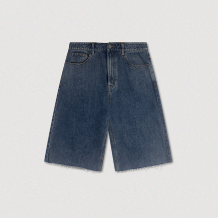 "LOGO" OVERSIZED DENIM SHORTS