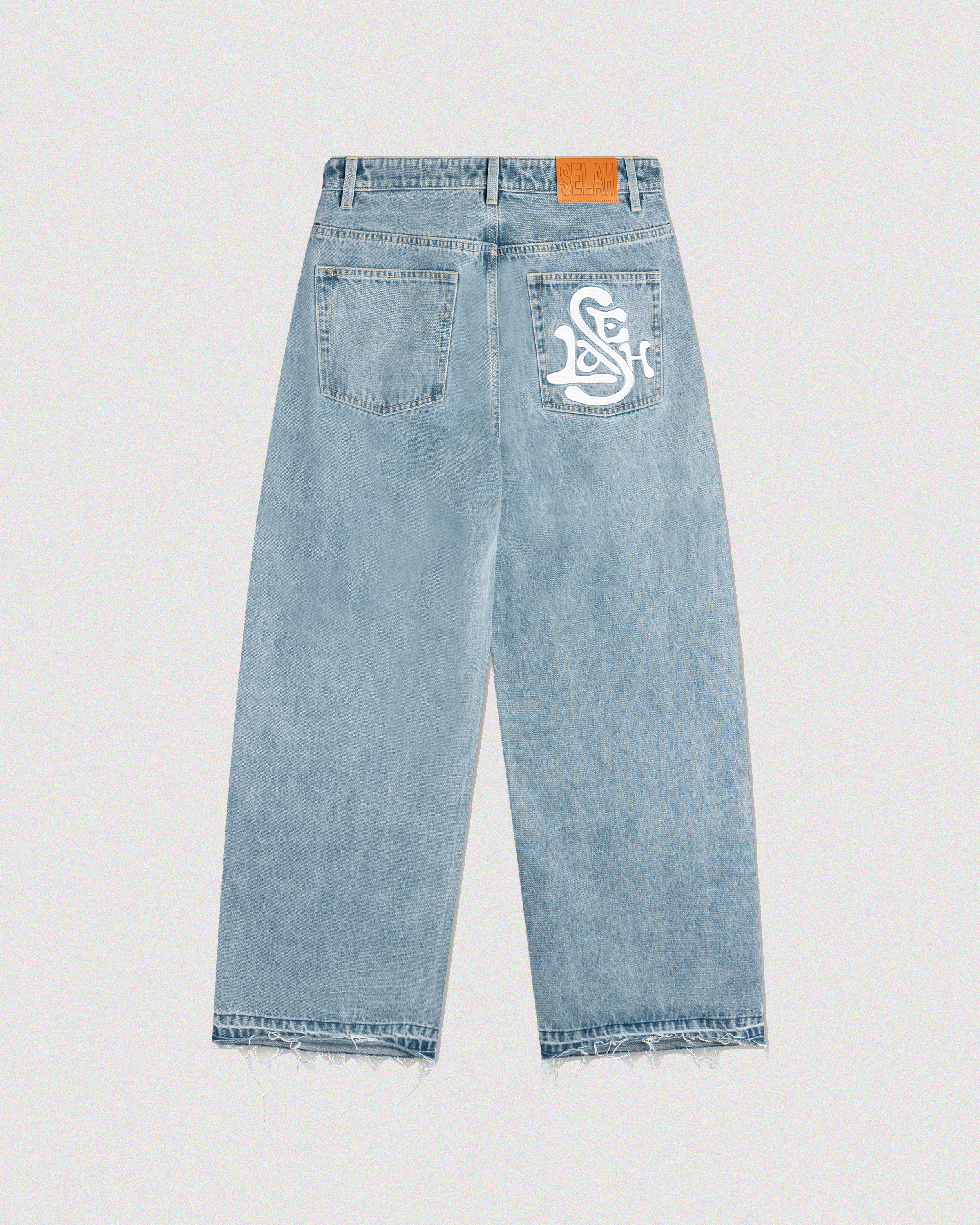 "LOGO" RELEASED HEM DENIM