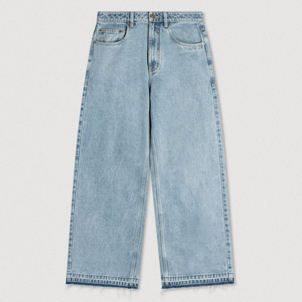 "LOGO" RELEASED HEM DENIM
