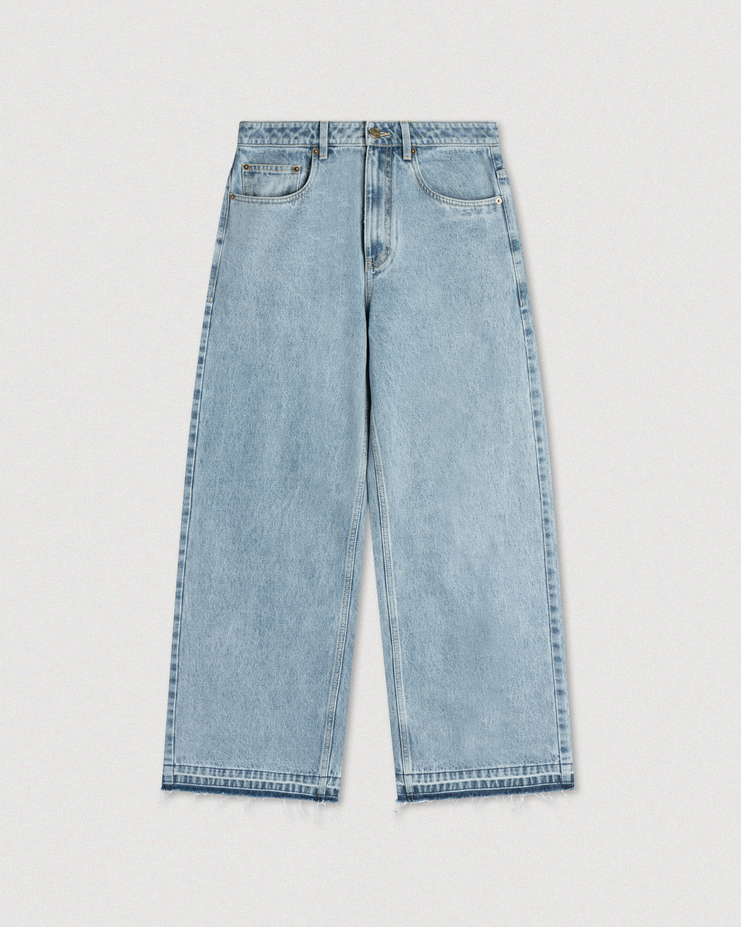 "LOGO" RELEASED HEM DENIM