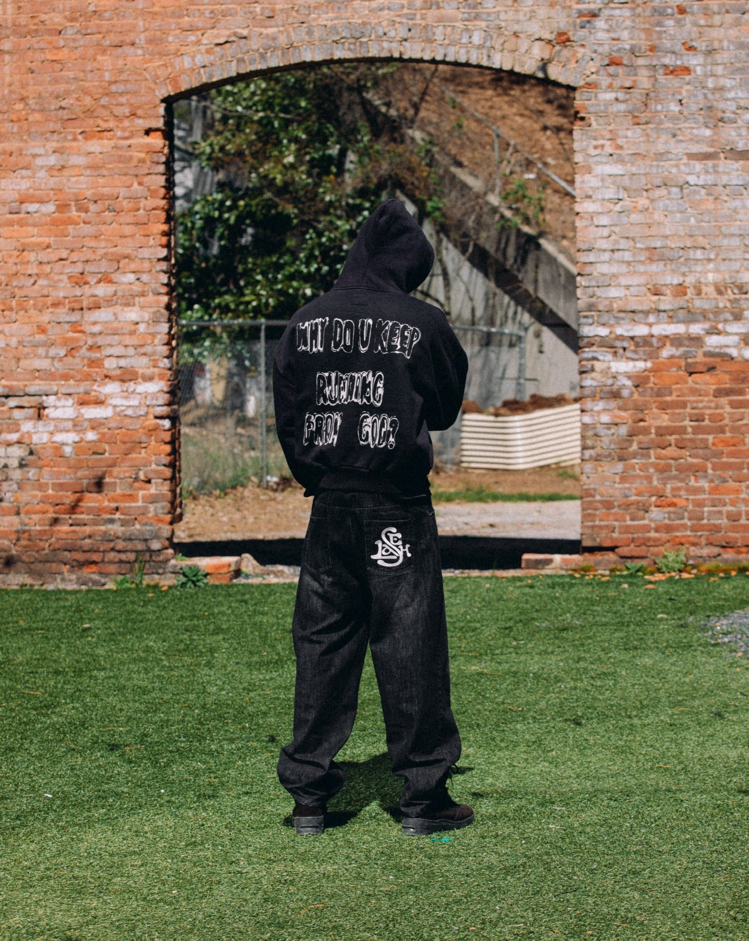 "RUNNING FROM GOD" ZIP-UP HOODIE
