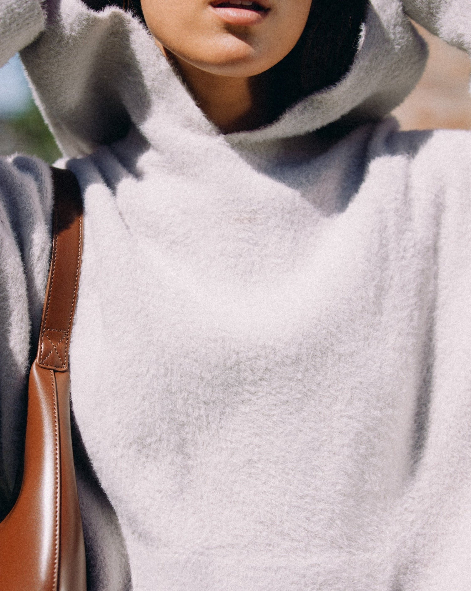"SLATE" MOHAIR KNIT HOODIE