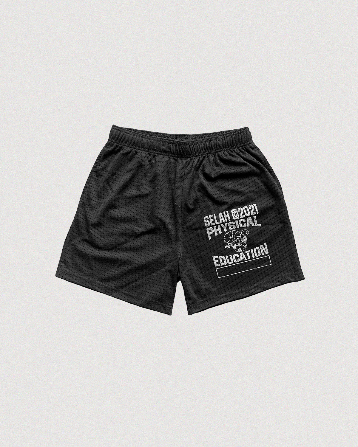 "PHYSICAL EDUCATION" MESH SHORTS