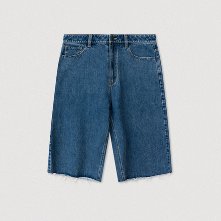 "LOGO" OVERSIZED DENIM SHORTS