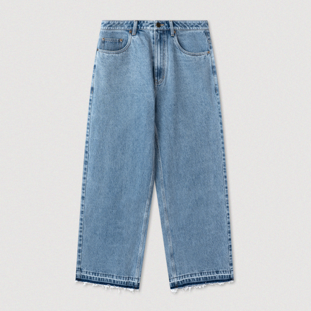 "LOGO" RELEASED HEM DENIM