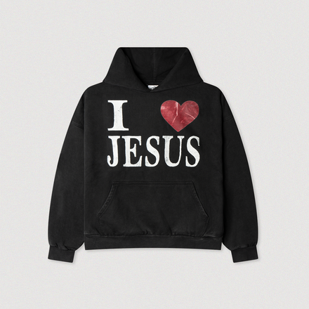 "I LOVE JESUS" SUN-FADED HOODIE