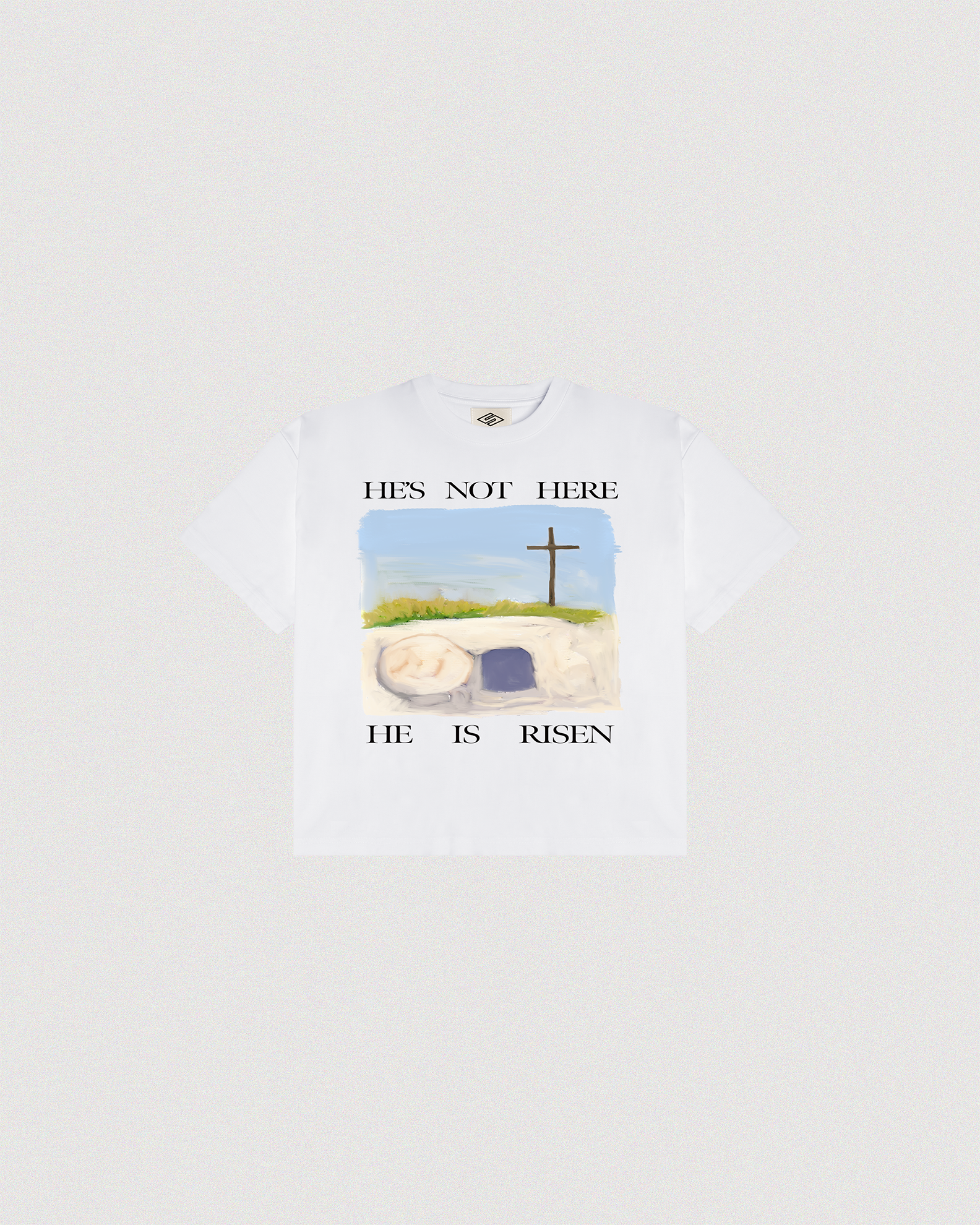 "HE'S NOT HERE" TEE