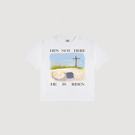 "HE'S NOT HERE" TEE