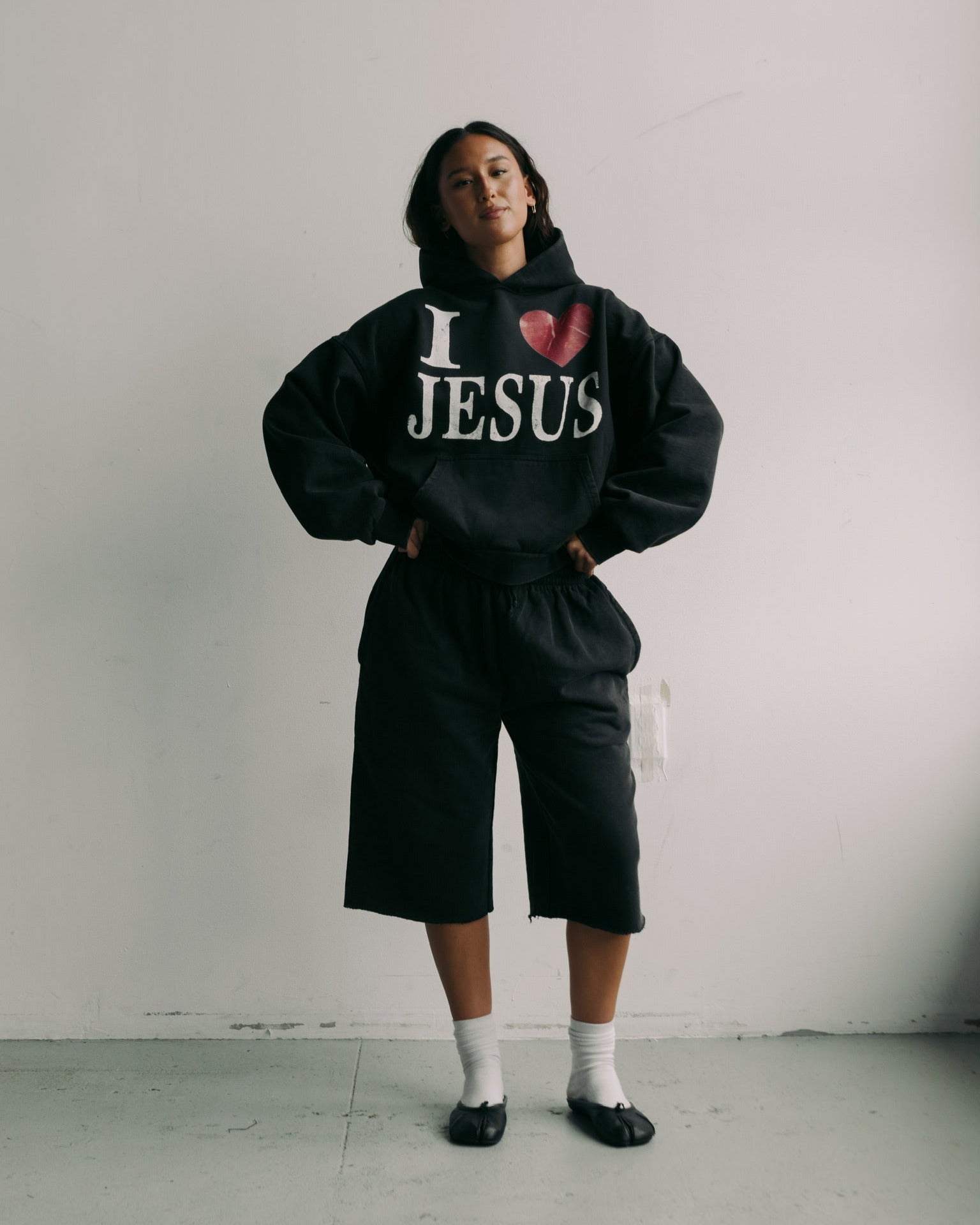 "I LOVE JESUS" SUN-FADED HOODIE