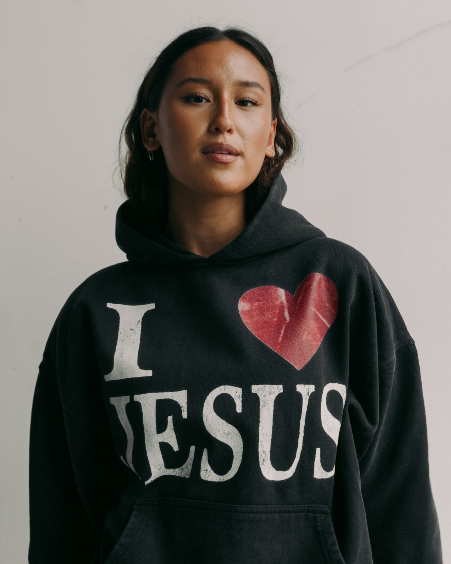 "I LOVE JESUS" SUN-FADED HOODIE