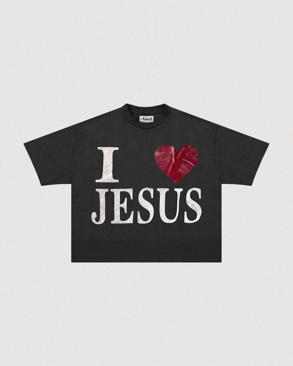 "I LOVE JESUS" CROPPED HEAVY TEE