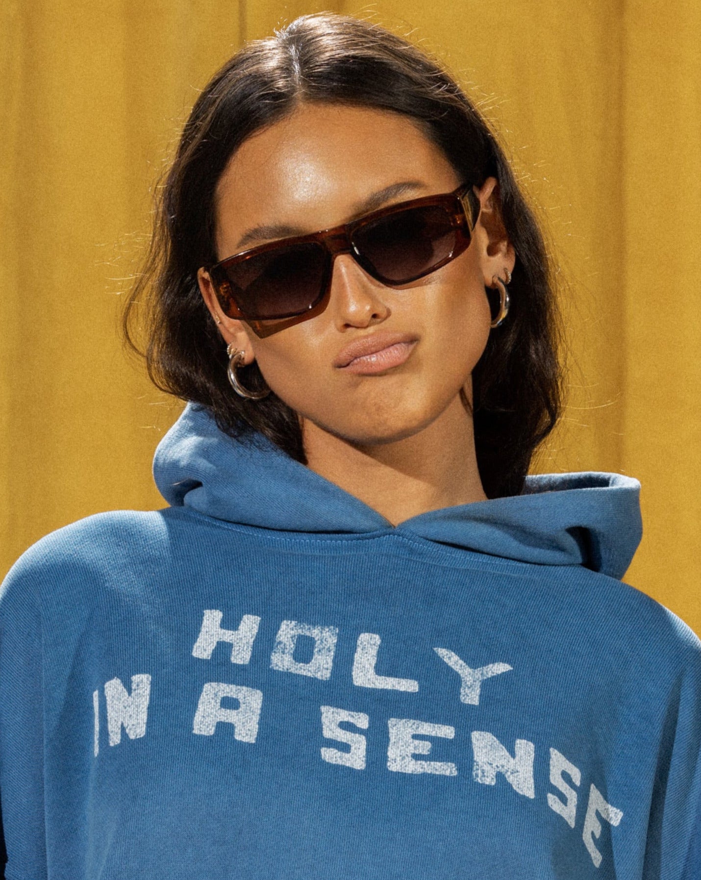 "HOLY IN A SENSE" SUN-FADED TERRY HOODIE
