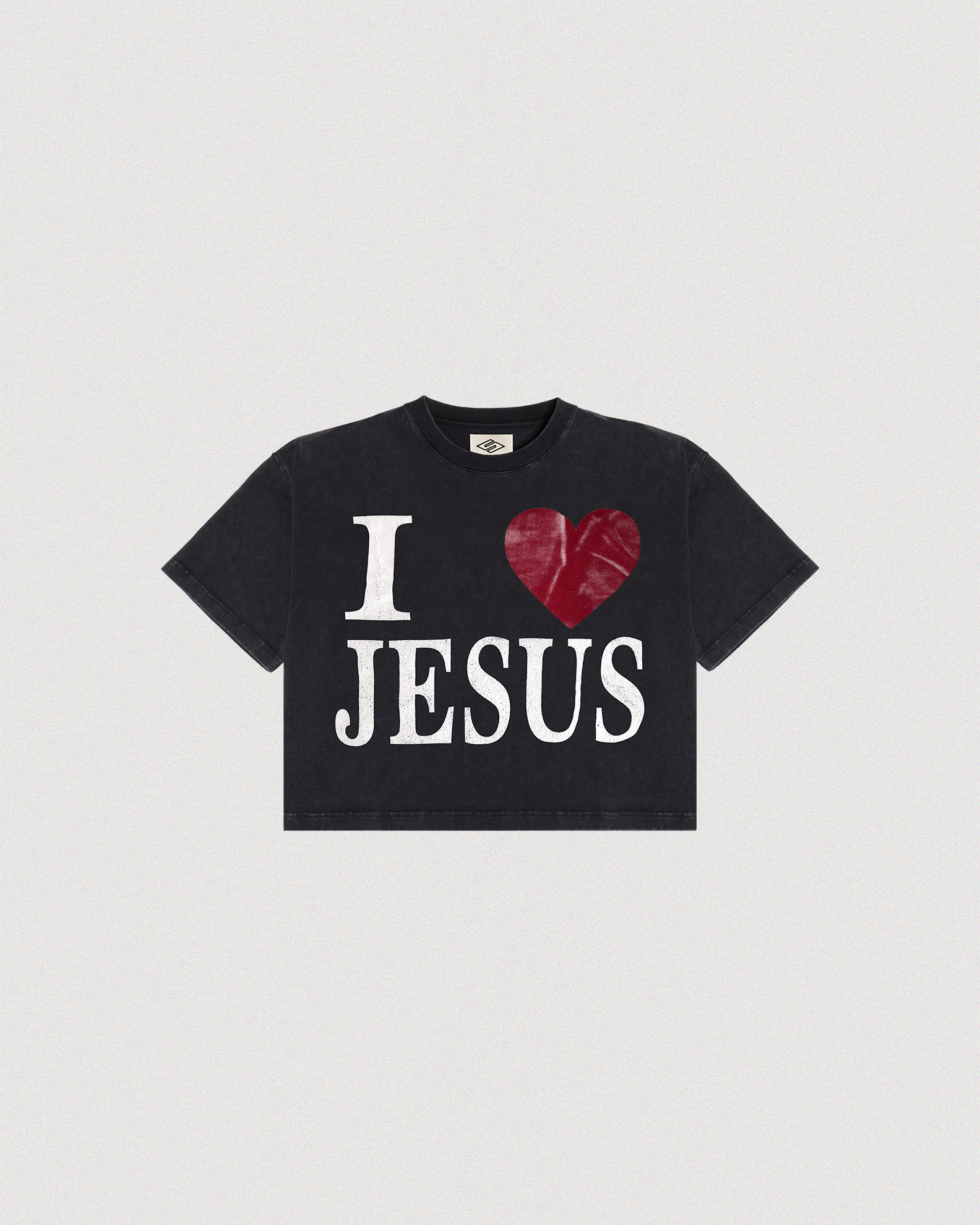 "I LOVE JESUS" CROPPED HEAVY TEE