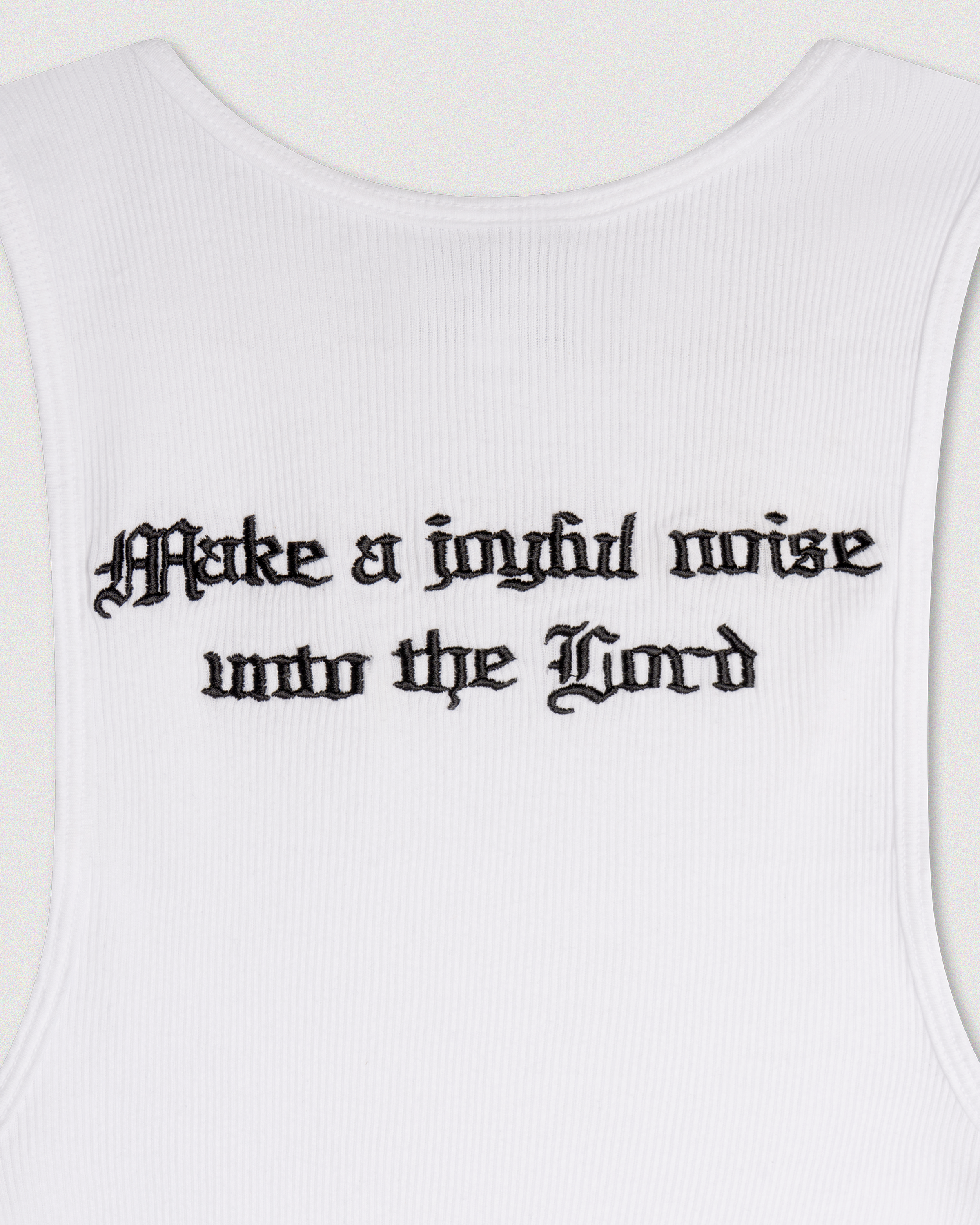 "JOYFUL NOISE" RIBBED TANK