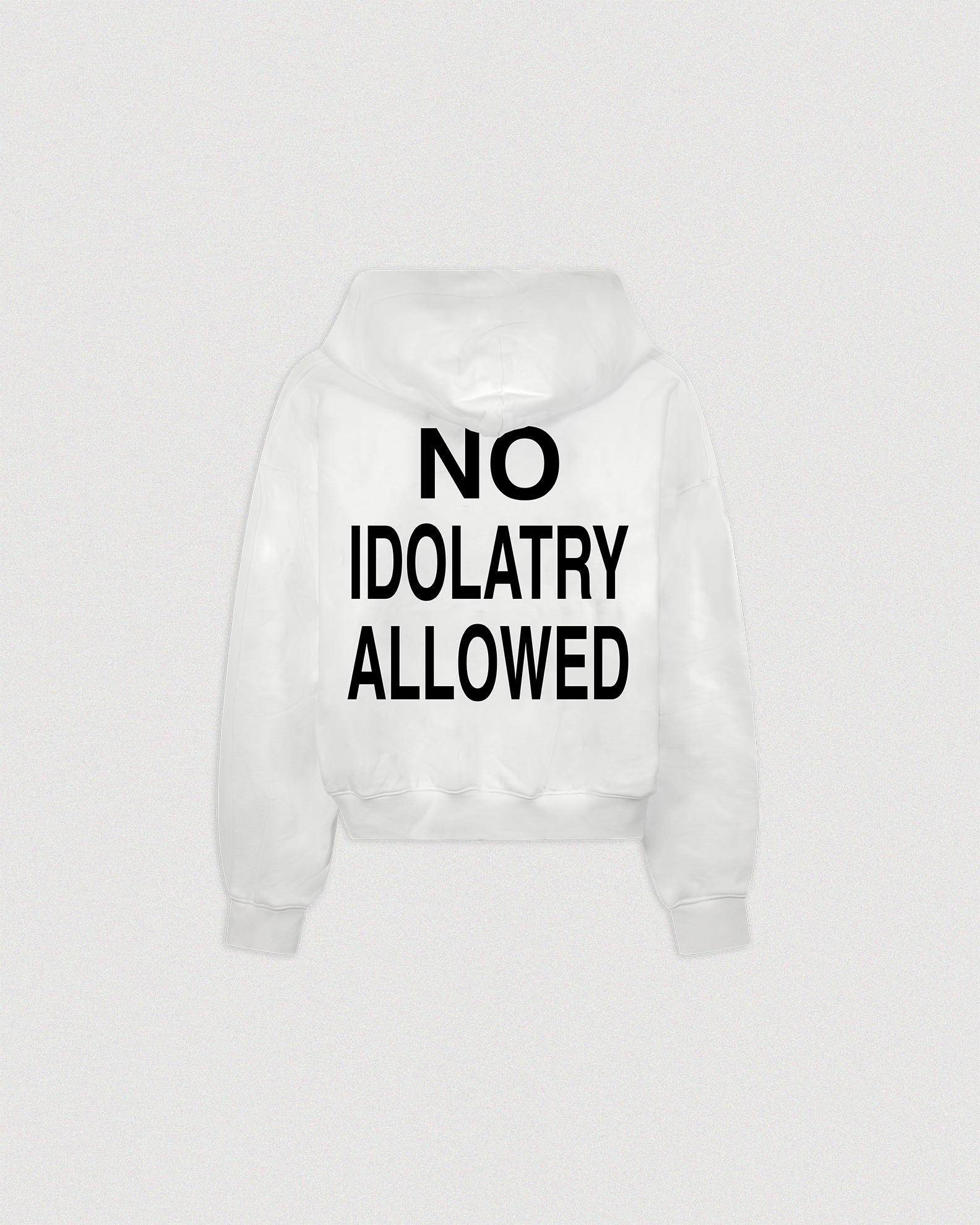 "NO IDOLS" CROPPED ZIP-UP HOODIE