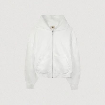 "NO IDOLS" CROPPED ZIP-UP HOODIE