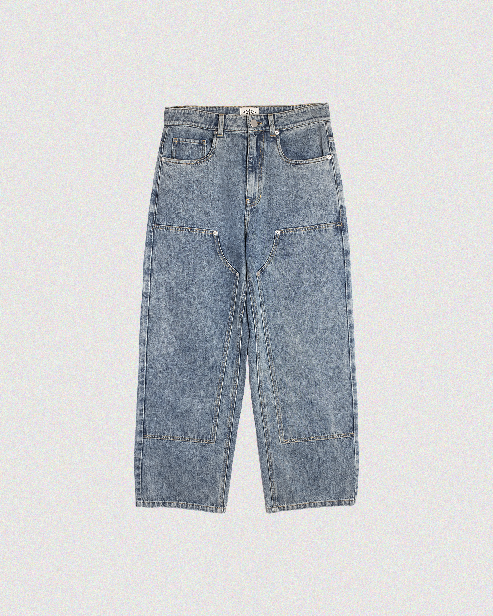 "LOGO" RELAXED DOUBLE-KNEE DENIM