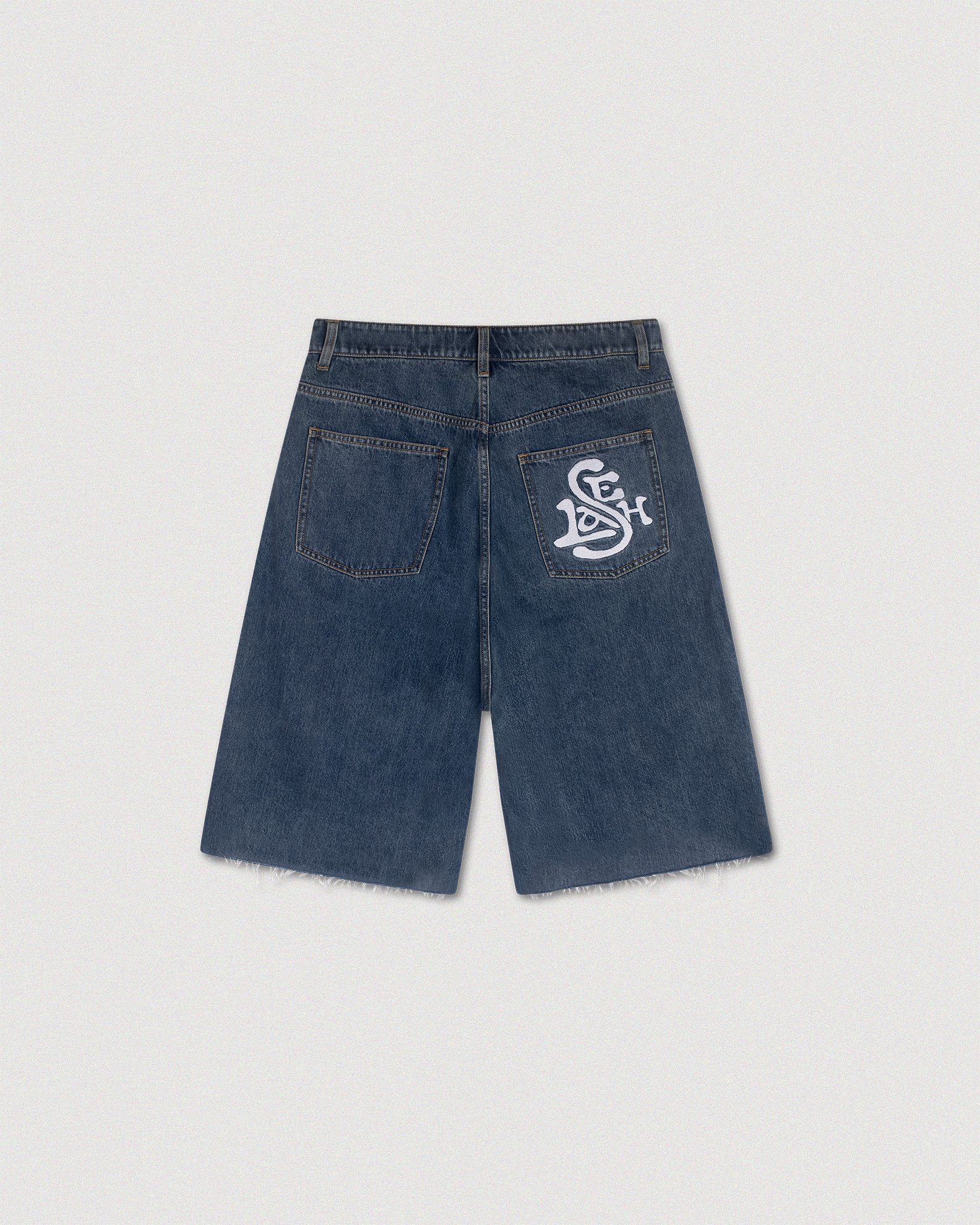 "LOGO" OVERSIZED DENIM SHORTS