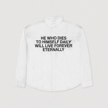 "SACRIFICE" BUTTON UP SHIRT