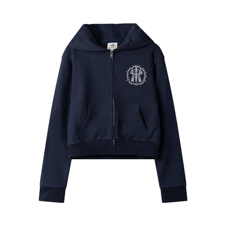 "TAPESTRY" CROPPED ZIP UP