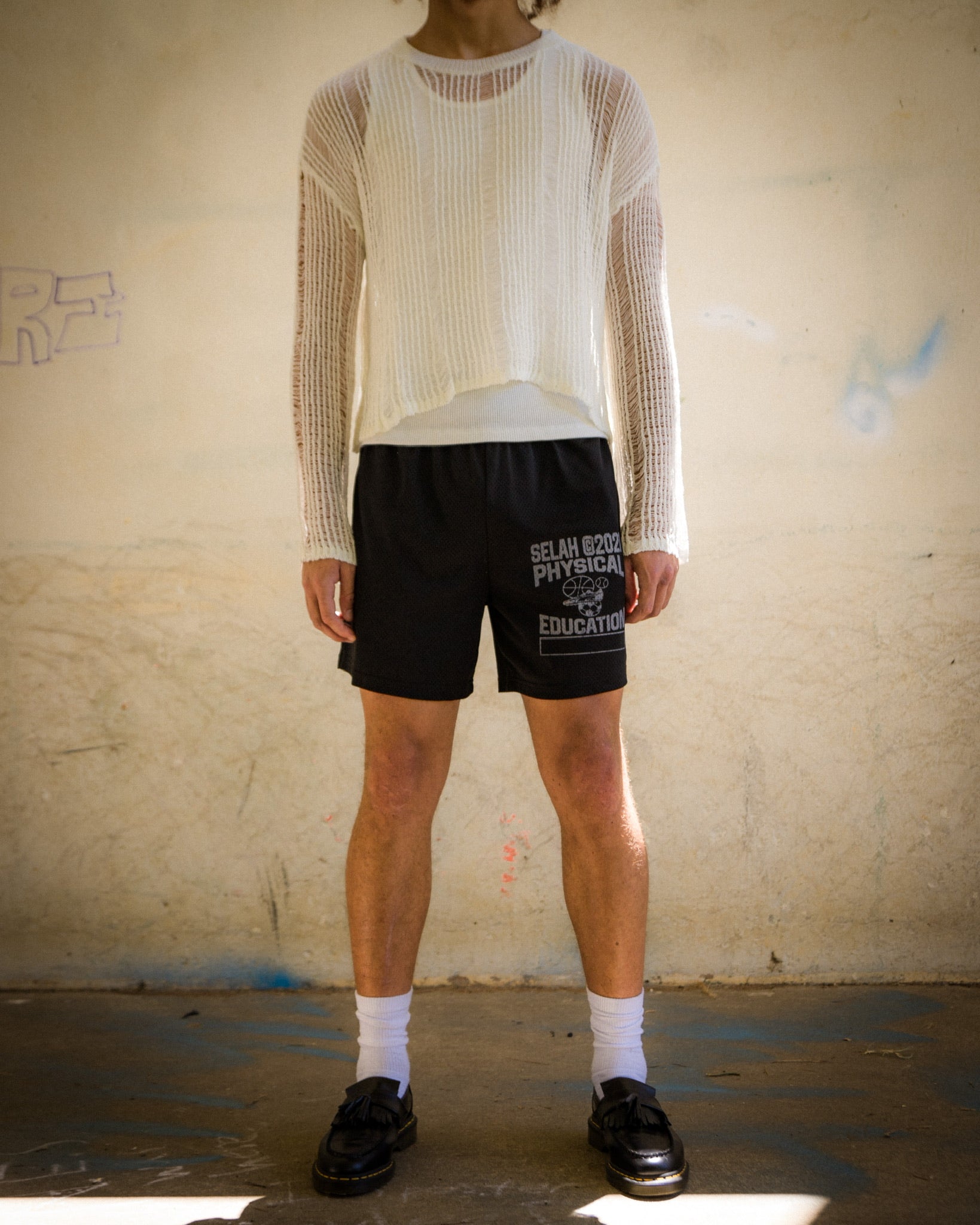 "PHYSICAL EDUCATION" MESH SHORTS